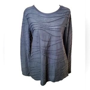 🔴Black Textured Simply Vera Long Sleeve Top